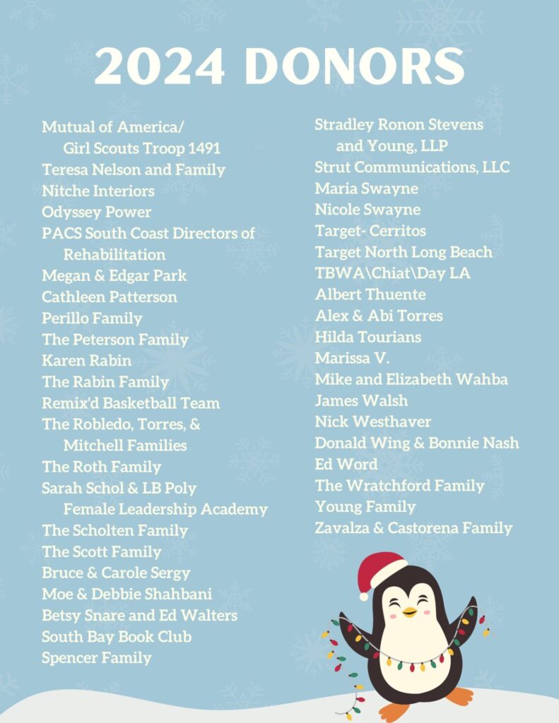 Adopt-A-Family 2024 Digital Tribute Book Donor List (continued)